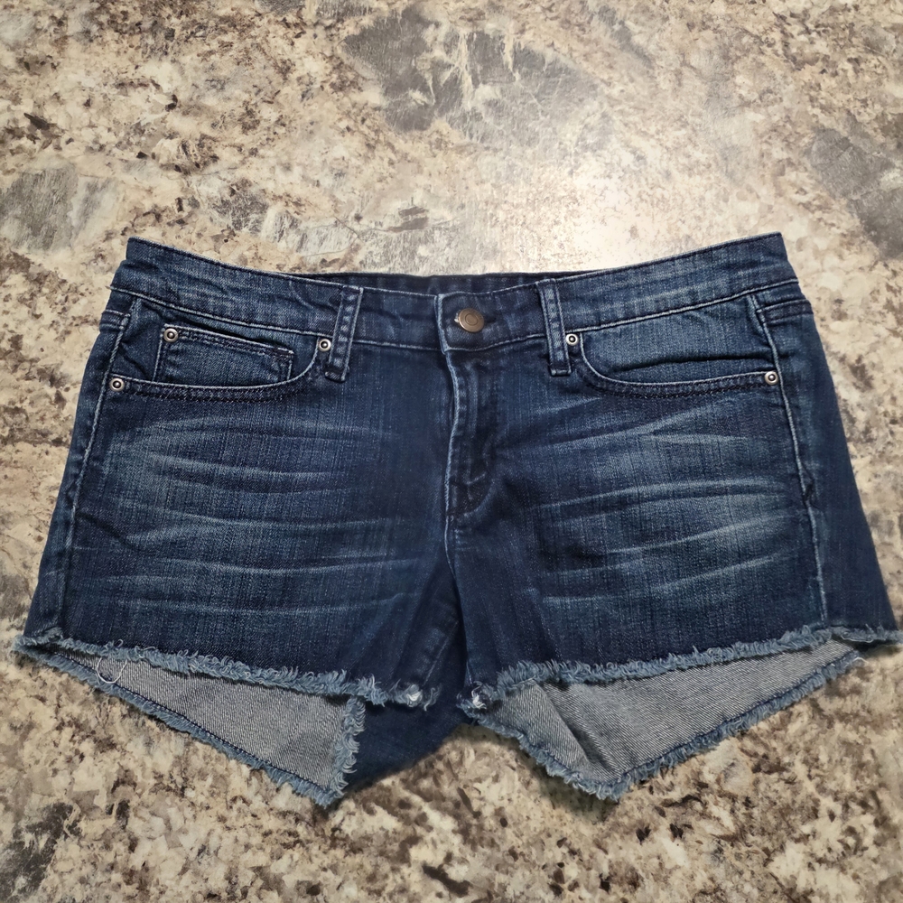 GAP 1969 Dark Blue Denim Cutoff Shorts with Frayed Edge